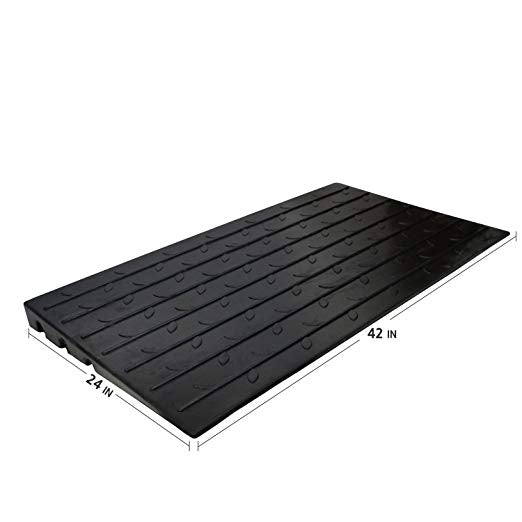 RK Safety RK-RUP-8 2.5" Rubber Threshold Ramp with 3 Channels with Slip-Resistant Surface …-RK Safety-RK Safety
