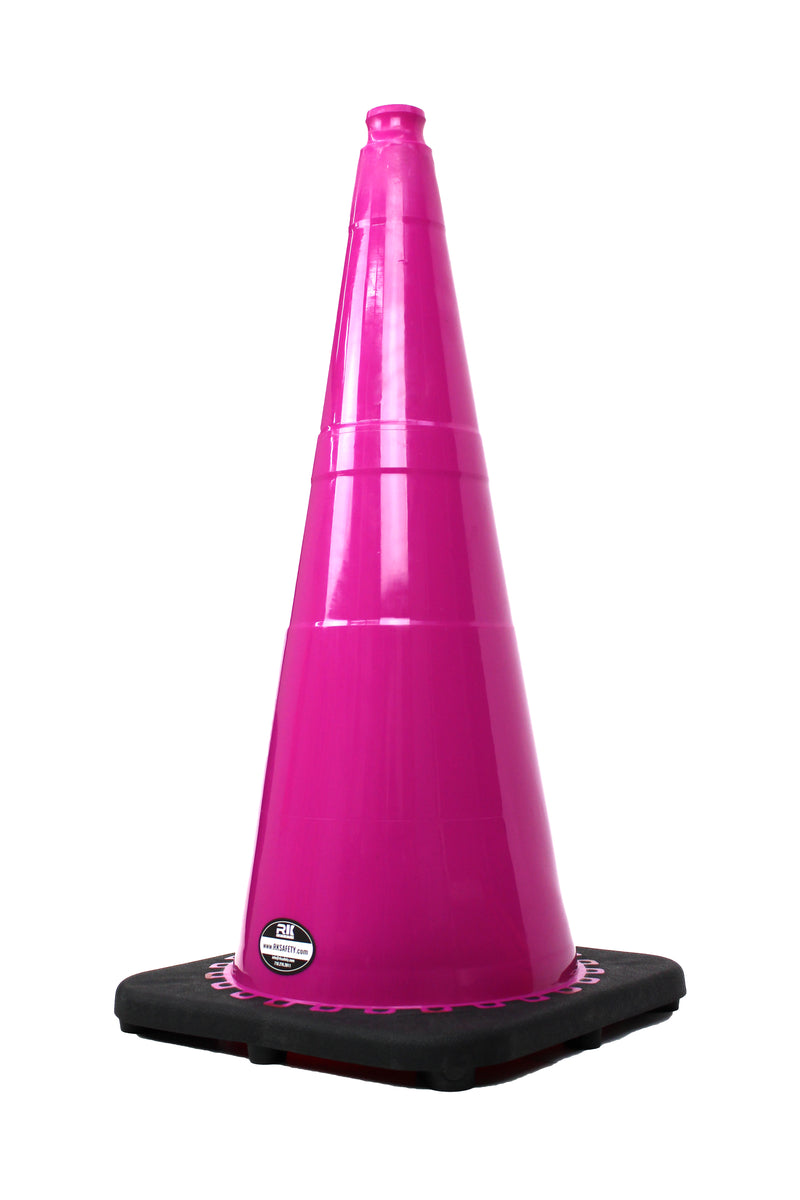 28" RK Pink Safety Traffic PVC Cones, Black Base-RK Safety-RK Safety