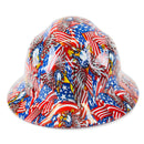 RK Safety RK-HP44-FLAG Flag Designed Hard Hat Brim Style with 4 Point Ratchet Suspension-RK Safety-RK Safety
