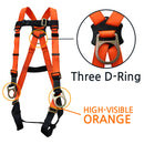 Spidergard THREE D-Ring Full Body Oragne Harness Combo-Spidergard-RK Safety