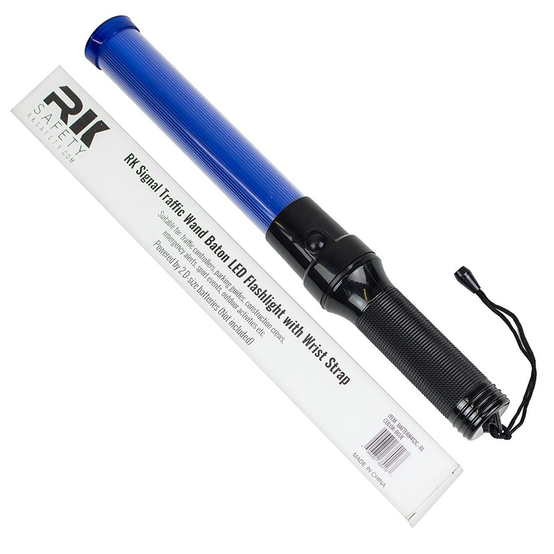 Signal Traffic Wand Baton LED Flashlight with Wrist Strap - Blue-RK Safety-RK Safety