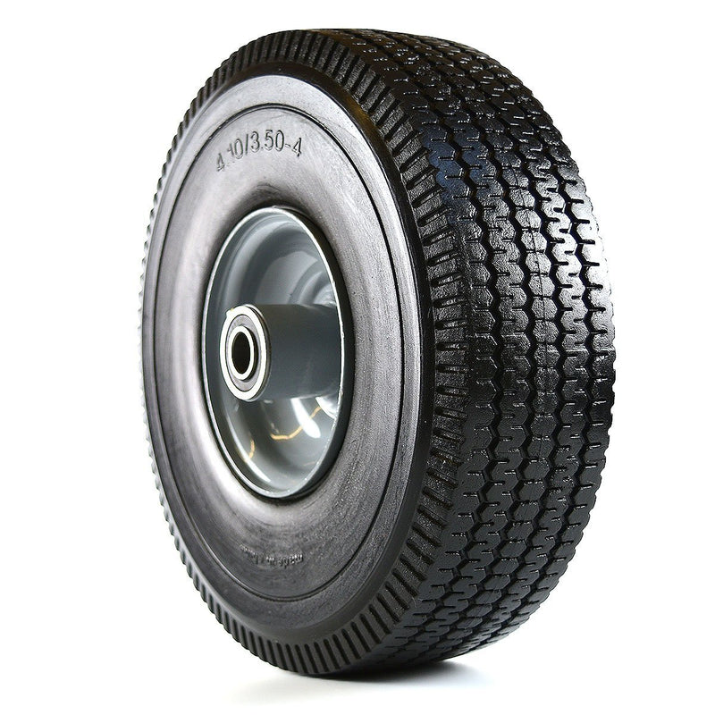 NK 10" x 3.5" Solid Rubber Flat Free Tubeless Wheel -WFF10-NK-RK Safety
