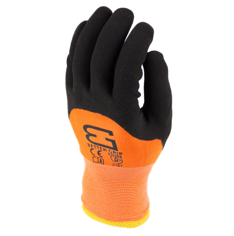 Better Grip Safety Winter Insulated Double Lining Rubber 3/4 Coated Work Gloves, 3 Pairs/ Pack - BGWANS3/4-OR-Better Grip-RK Safety
