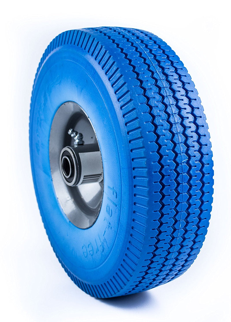 NK 10" x 3.5" Solid Rubber Flat Free Tubeless Wheel -WFFBL10-NK-RK Safety