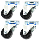 NK 3 Inch Low Profile Hard Rubber Wheel Swivel Plate Casters - CHR3SSRE-4-NK-RK Safety
