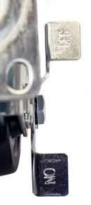 NK 3 Inch Low Profile Hard Rubber Wheel Swivel Plate Casters with Brake - CHR3SSBRRE-4-NK-RK Safety