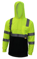 New York Hi-Viz Workwear BFLH6511/12 High-Visibility Class 3 Long Sleeve T-Shirt, Moisture Wicking Mesh Birdseye, With Black Bottom and Hoodie-RK Safety-RK Safety