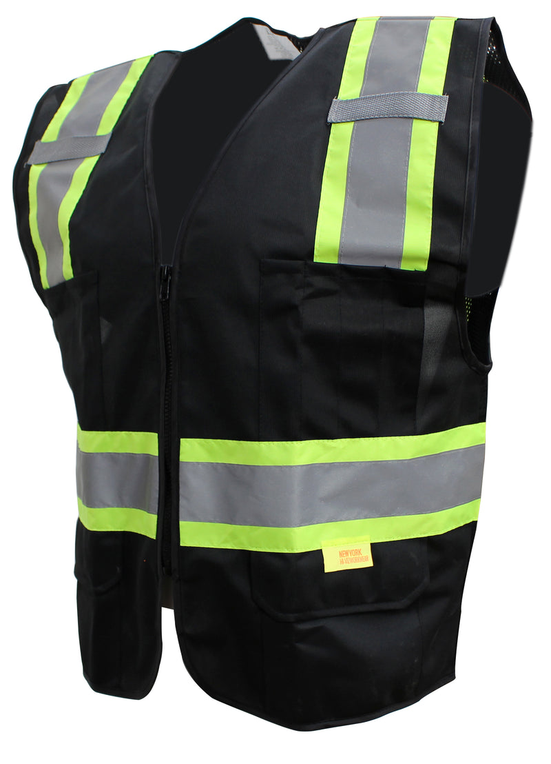 SRUS9811,9812, 9813 Class 2 Two Tone High Visibility Safety Vest- SRUSS9811&SRUSS9812 (Orange, Lime)-New York Hi-Viz Workwear-RK Safety