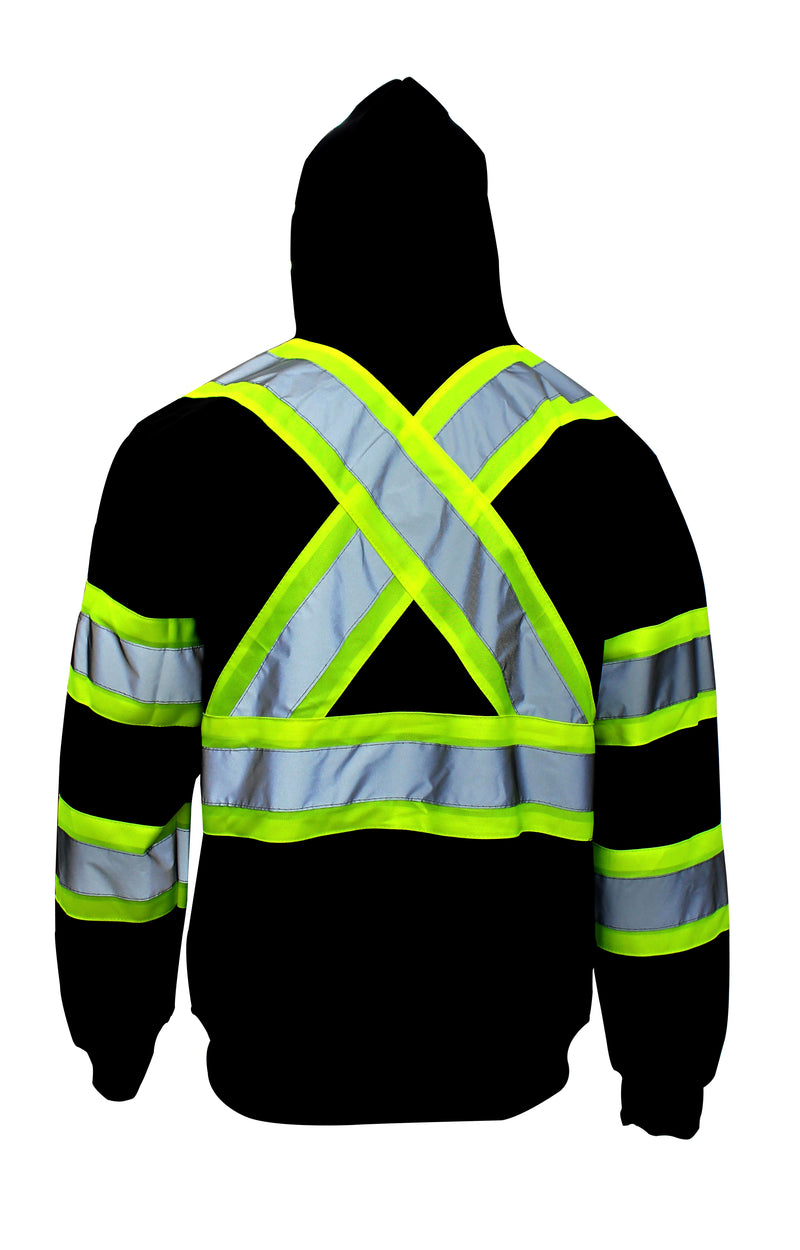 ANSI Class 1 High Visibility Sweatshirt Full Zip Hooded -H9013-RK Safety-RK Safety
