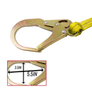 SPL-S102 Yellow Elasticated Internal Shock Absorbing Lanyard w/Two Steel Forged Snap Hook (N-3610)-RK Safety-RK Safety