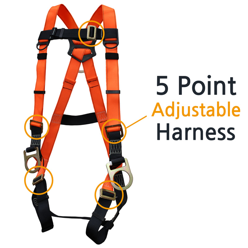 Spidergard THREE D-Ring Full Body Oragne Harness Combo-Spidergard-RK Safety