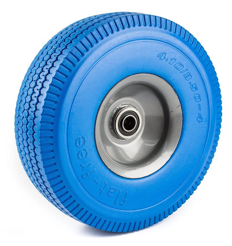 NK 10" x 3.5" Solid Rubber Flat Free Tubeless Wheel -WFFBL10-NK-RK Safety