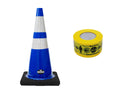 RK-Safety 28" Traffic Safety Cone, Black Base with High-Visibility Pandemic Barricade Tape-RK Safety-RK Safety