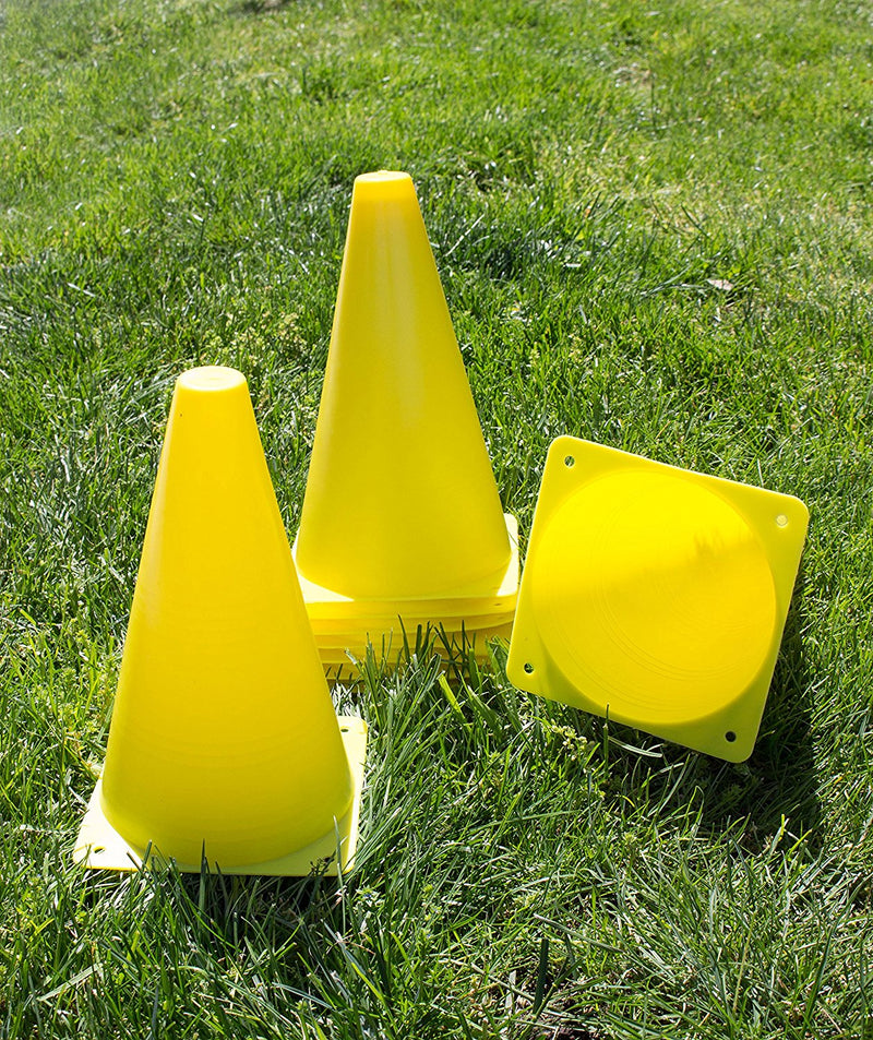 (Set of 10) RK Sports Plastic Sport Cones - Yellow-RK Safety-RK Safety