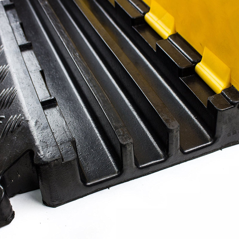 RK RK-CP-3CST, 3Channel Modular Rubber Cable Protector Ramp-Straight-RK Safety-RK Safety