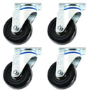 NK 4 Inch Low Profile Hard Rubber Wheel Swivel Plate Casters - CHR4SSRE-4-NK-RK Safety