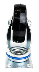 NK 4 Inch Low Profile Hard Rubber Wheel Swivel Plate Casters - CHR4SSRE-4-NK-RK Safety