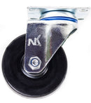 NK 4 Inch Low Profile Hard Rubber Wheel Swivel Plate Casters - CHR4SSRE-4-NK-RK Safety