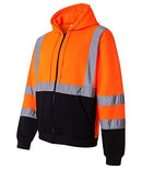 Class 3 High Visibility Sweatshirt , Full Zip Hooded, Fleece - H6611-RK Safety-RK Safety