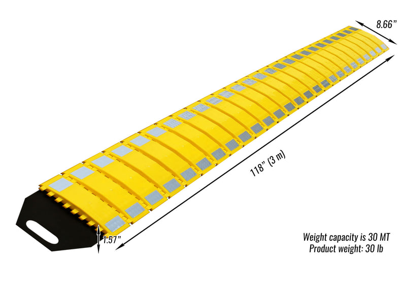 RK Safety RK-PSH10 PU Portable Folding Traffic Control Calming Speed Bump, 10' Long x 9-3/4 Wide …-RK Safety-RK Safety