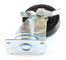 NK 4 Inch Low Profile Hard Rubber Wheel Swivel Plate Casters With Brake - CHR4SSBRRE-4-NK-RK Safety