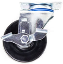 NK 4 Inch Low Profile Hard Rubber Wheel Swivel Plate Casters With Brake - CHR4SSBRRE-4-NK-RK Safety