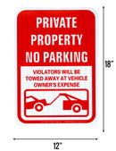 RK Safety Sign, AL1812 EGP-15 Legend"Private Property/No Parking" 12" x 18" 3M Engineer Grade Reflective Sign-RK Safety-RK Safety