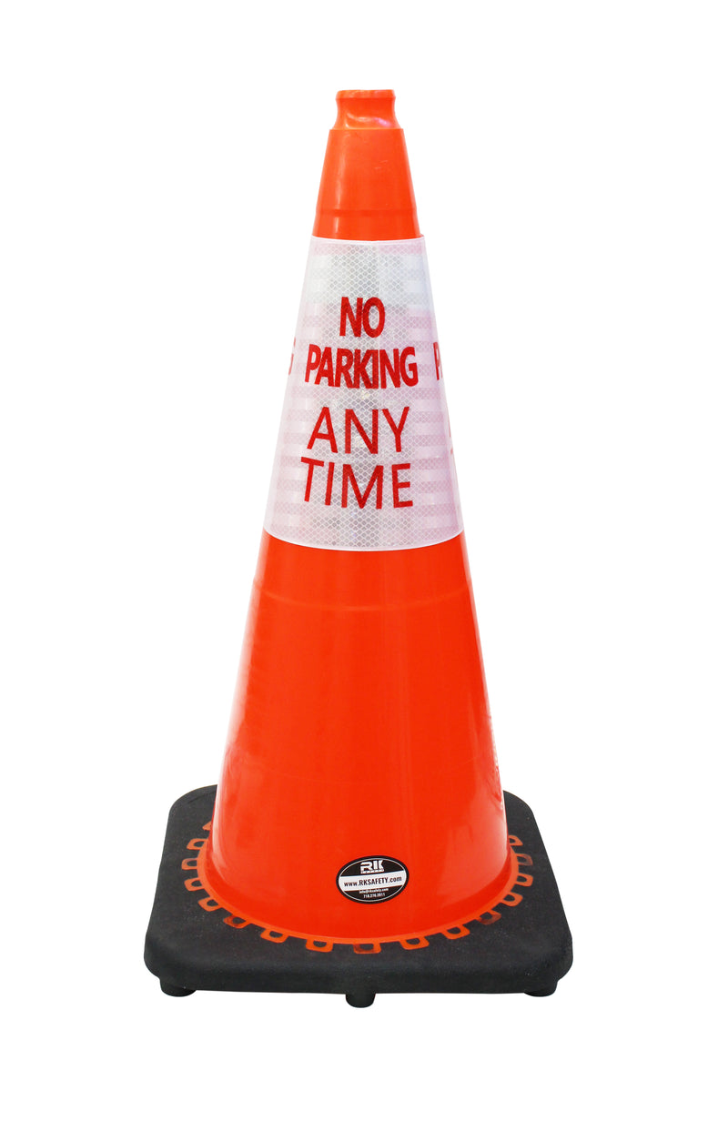 RK Safety “No Parking Any Time” Bright Reflective Cone Message Sleeve, [Cone Not Included]-RK Safety-RK Safety