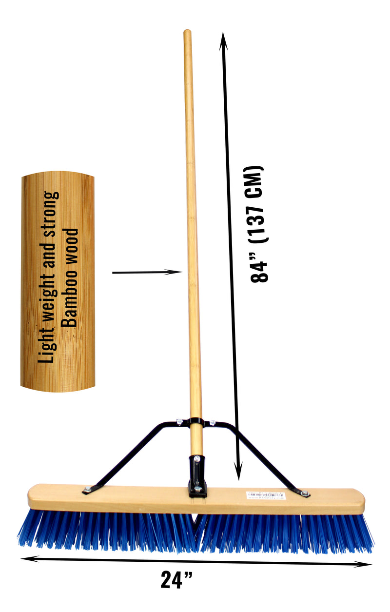 (RK-SJB001) 24'' RK Safety Wooden Push Broom With Brace and Bamboo Handle-RK Safety-RK Safety