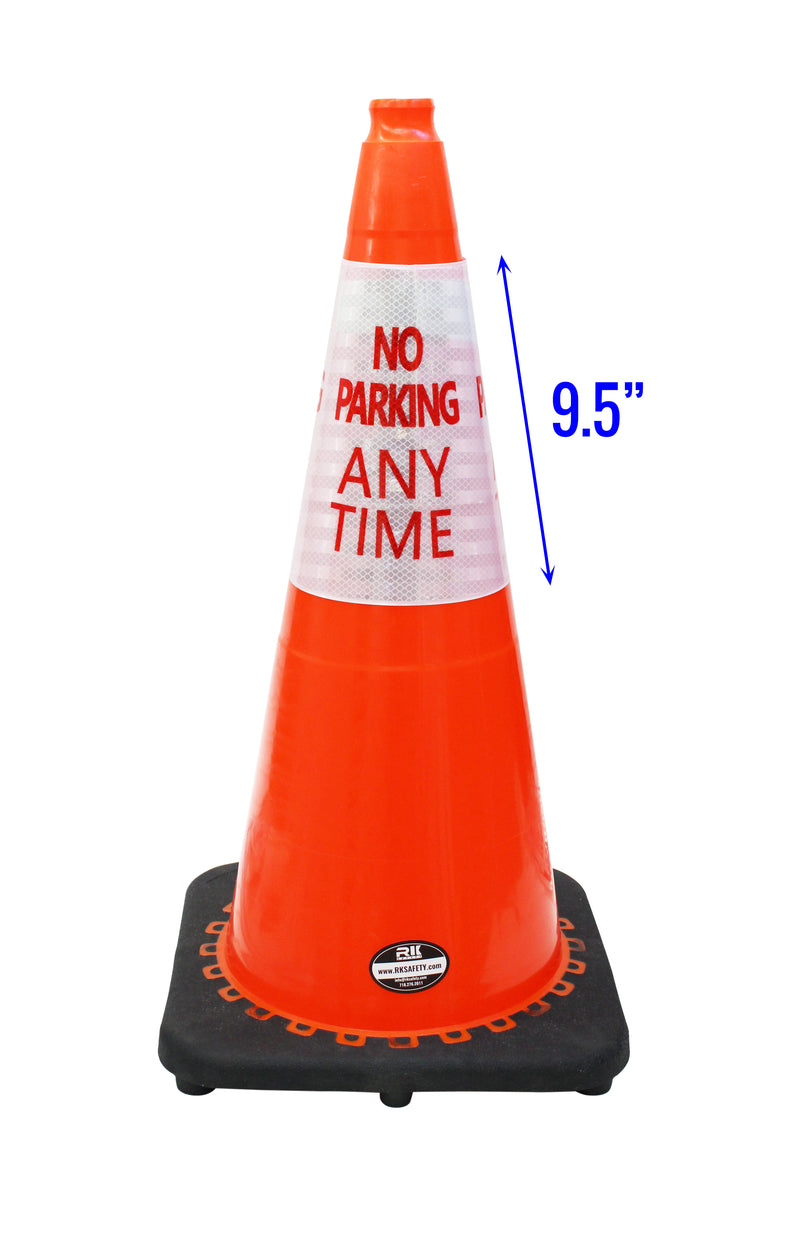RK Safety “No Parking Any Time” Bright Reflective Cone Message Sleeve, [Cone Not Included]-RK Safety-RK Safety
