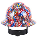 RK Safety RK-HP44-FLAG Flag Designed Hard Hat Brim Style with 4 Point Ratchet Suspension-RK Safety-RK Safety