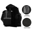 RK Safety WJ9013 Men's ANSI Class 1 Safety Bomber Jacket with Detachable Hood, Reflective Tape, Black-RK Safety-RK Safety