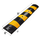 RK-SPBP6 Modular Rubber Speed Bump Hump (6 ft) and Modular Rubber End Cap (1 Speed Hump, 2 End Cap)-RK Safety-RK Safety