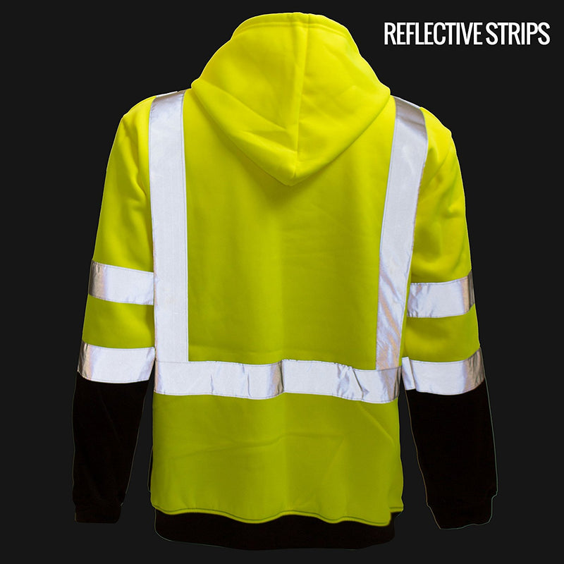 Class 3 High Visibility Sweatshirt , Full Zip Hooded, Fleece - H6612-RK Safety-RK Safety