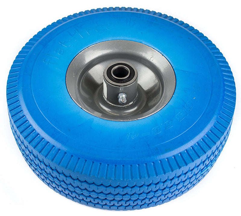 NK 10" x 3.5" Solid Rubber Flat Free Tubeless Wheel -WFFBL10-NK-RK Safety