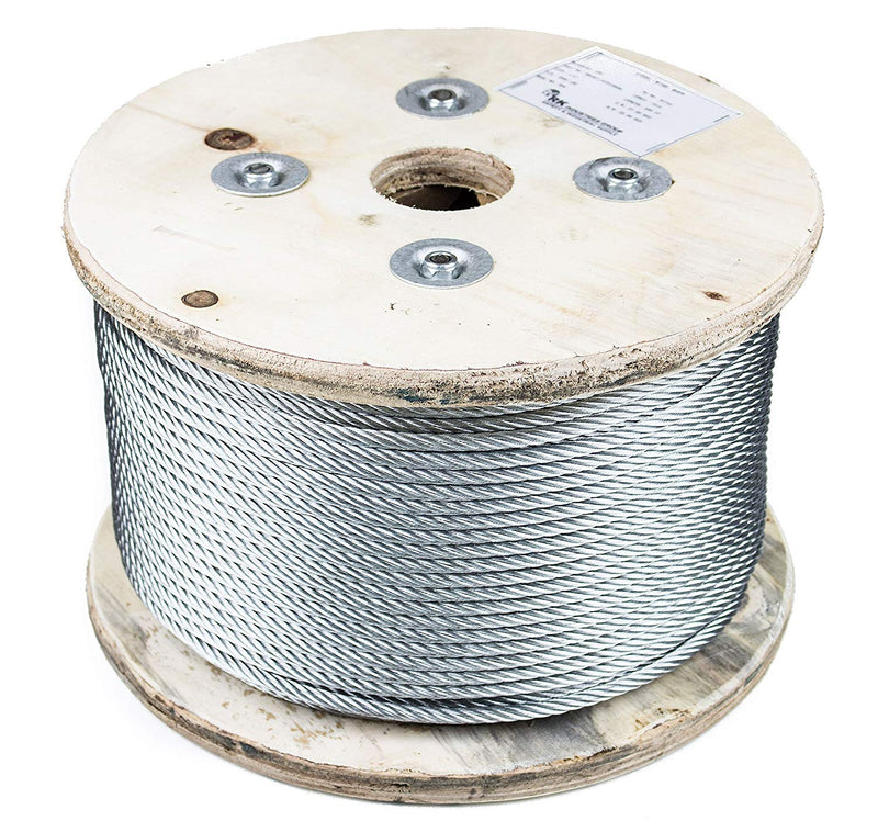 RK Wire Rope, 7x19 Galvanized Aircraft Steel Cable, 1/4-Inch, 500 Feet-RK Safety-RK Safety
