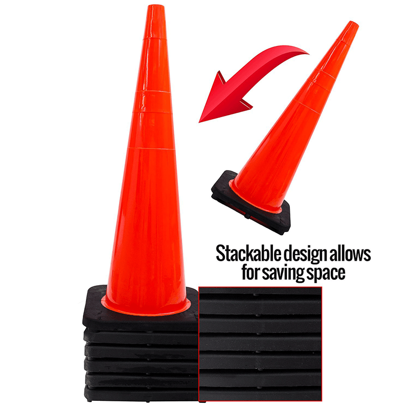 (Set of 6) 36" Orange Traffic Cones-RK Safety-RK Safety