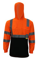 New York Hi-Viz Workwear BFLH6511/12 High-Visibility Class 3 Long Sleeve T-Shirt, Moisture Wicking Mesh Birdseye, With Black Bottom and Hoodie-RK Safety-RK Safety