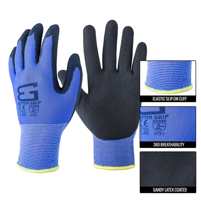 Better Grip® Ultra Thin Sandy Latex Coated Gloves - BGSBL1-Better Grip-RK Safety