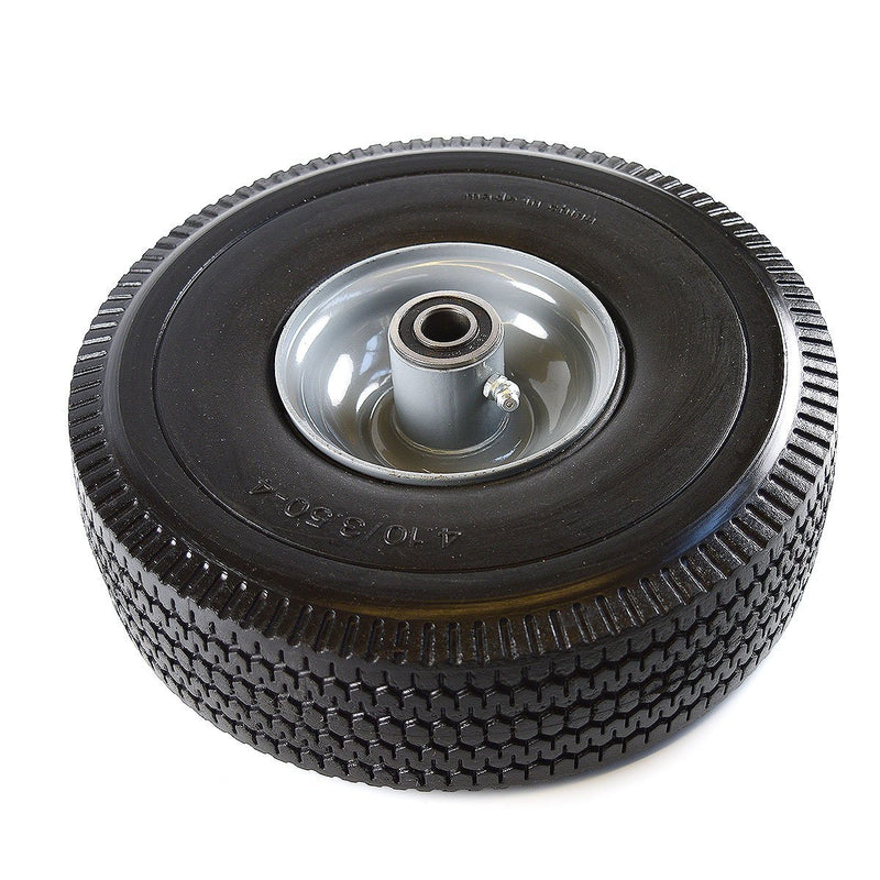NK 10" x 3.5" Solid Rubber Flat Free Tubeless Wheel -WFF10-NK-RK Safety