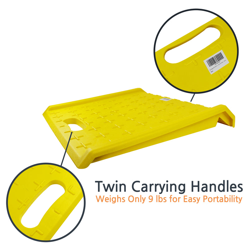 RK-PCR27- Heavy Duty 1000 lbs Portable Curb Ramp for Hand Truck Delivery, Carts (Yellow)-RK Safety-RK Safety