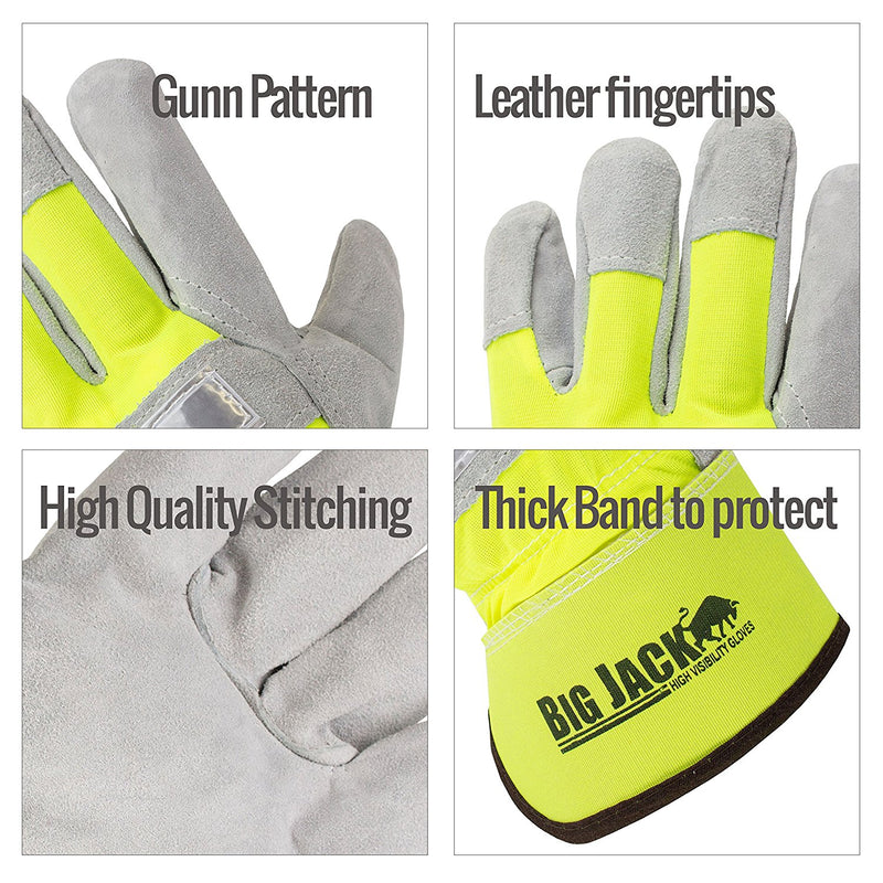 Better Grip® Hi Visibility Cowhide Leather Palm Gloves - BGBYHVG-Better Grip-RK Safety