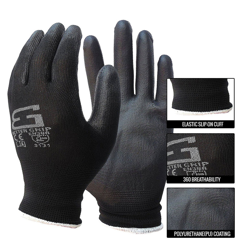 Better Grip® Thin Polyurethane Palm Coated Glove - BGSPUBK-Better Grip-RK Safety