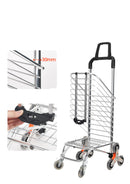 RK Safety Folding Shopping Cart Portable Grocery Utility Lightweight Stair Climbing Cart with Rolling Swivel Wheels and Removable Waterproof Canvas Removable Bag (One, Navy Blue)-RK Safety-RK Safety