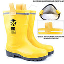 Insulated Waterproof Fur Interior Rubber Sole Winter Rain Boots-RKBW-YEL-RK Safety-RK Safety