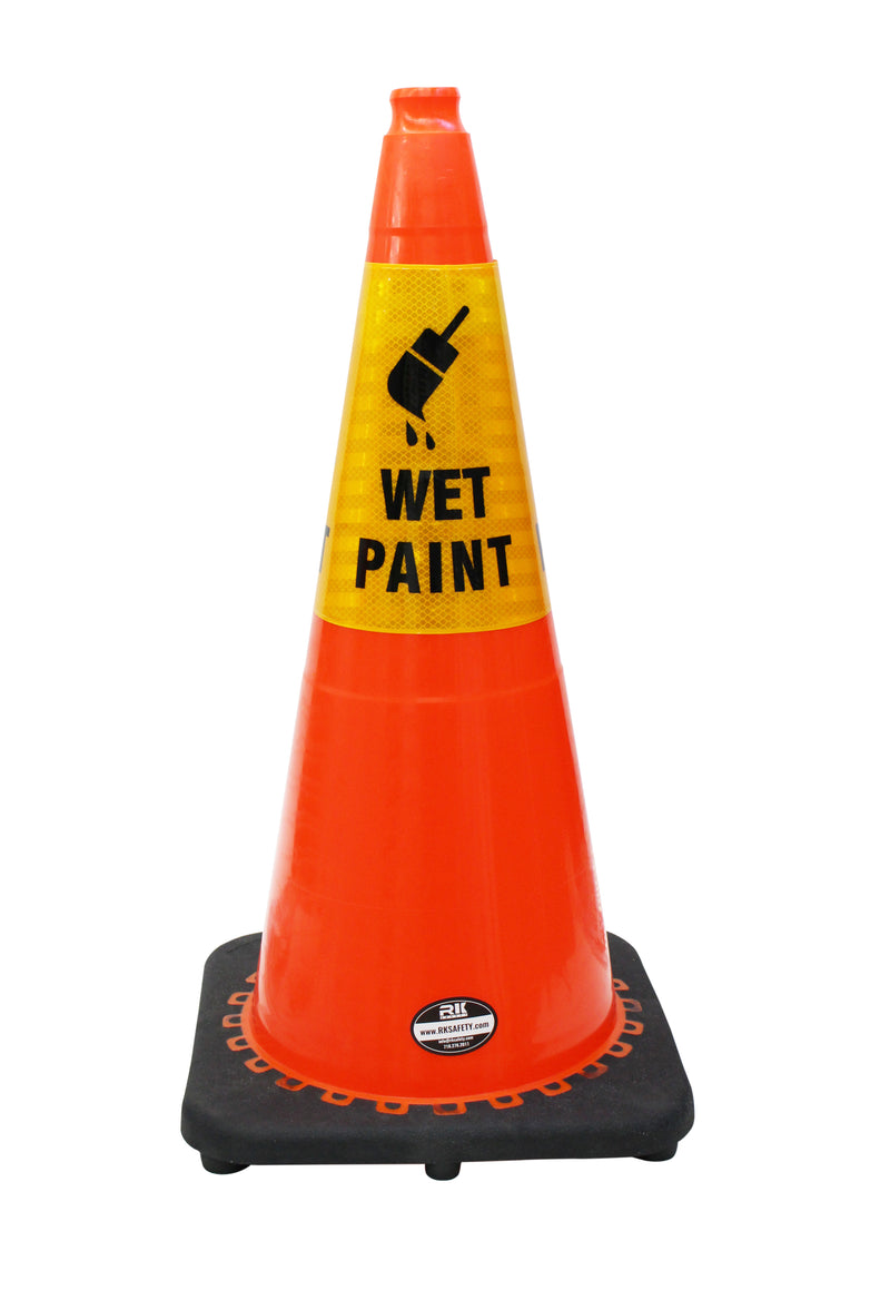 RK Safety “Wet Paint” Bright Reflective Cone Message Sleeve, [Cone Not Included]-RK Safety-RK Safety