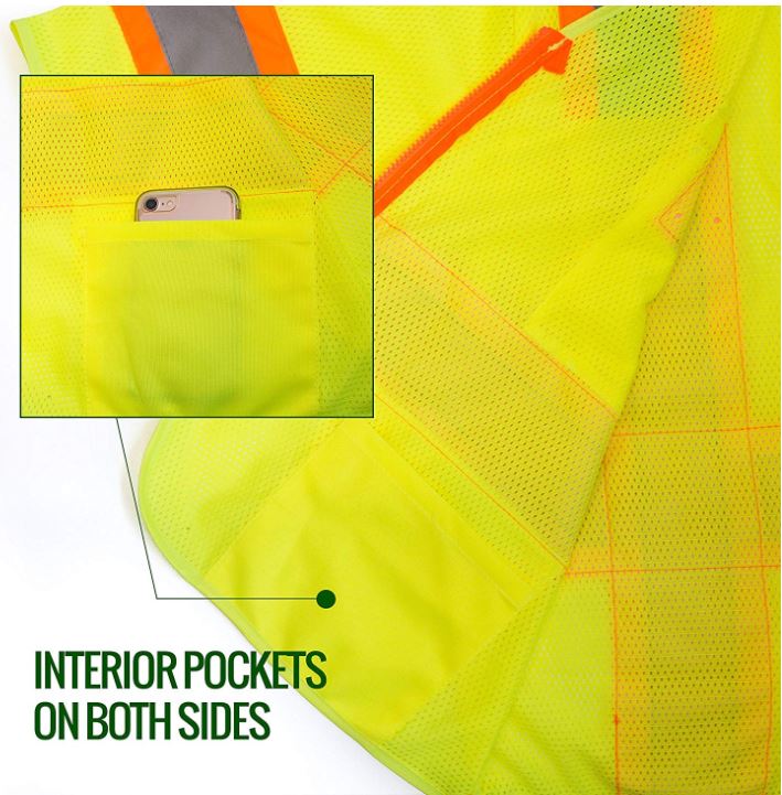 Class 3 Two Tone Hi Viz Breathable Polyester Mesh Vest - MV7811&MV7812,MV7813(Orange, Lime)-New York Hi-Viz Workwear-RK Safety