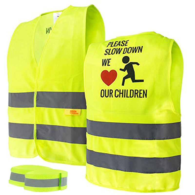 RK Safety Hi Vis Kids Safety Vest + Hi vis Bands- Lime-New York Hi-Viz Workwear-RK Safety