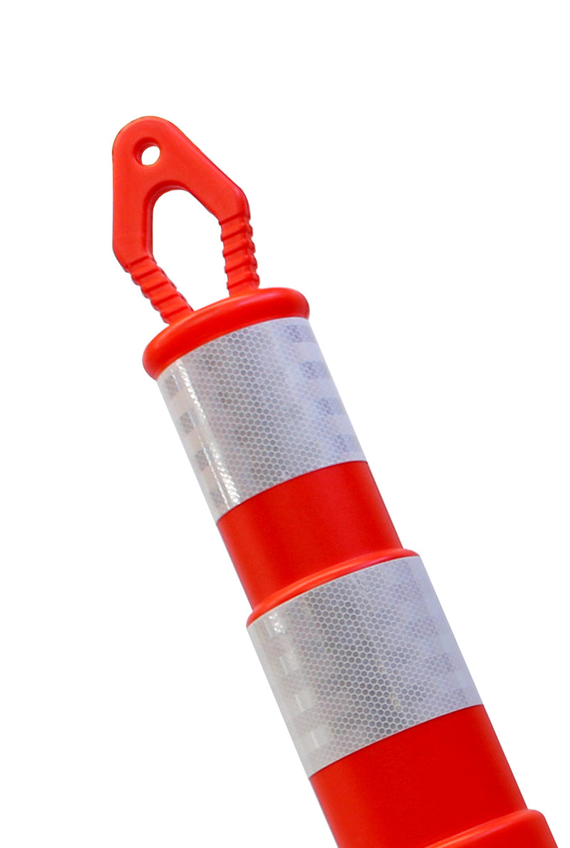 RK Safety 42" Orange Delineator Post Cone with 13 lbs. Rubber Base, Dual Reflective Bands (3 Sets (Post & Base))-RK Safety-RK Safety