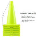 (Set of 12) 18" Lime Traffic Safety Cones, Lime Base-RK Safety-RK Safety